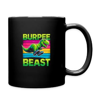 Dino Strong! T-rex Dinosaur Fitness Weightlifting - Tasse einfarbig - Schwarz - Rechts