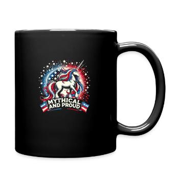 Patriotisme magique Licorne américaine États-Unis - Mug uni - noir - Droite