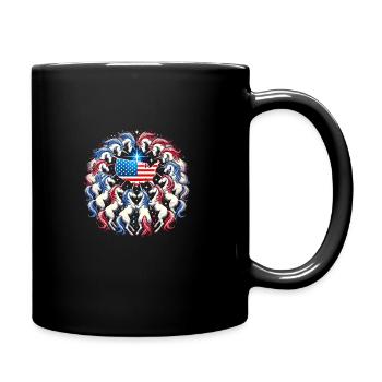 Patriotisme magique Licorne américaine États-Unis - Mug uni - noir - Droite
