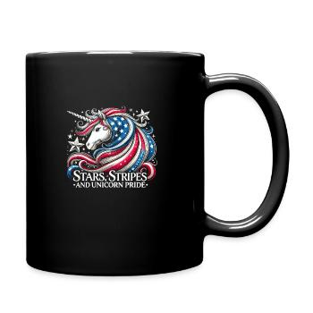 Patriotisme magique Licorne américaine États-Unis - Mug uni - noir - Droite