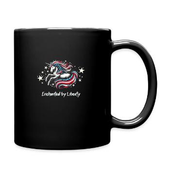 Magical Patriotism American Unicorn USA - Full Colour Mug - black - Right