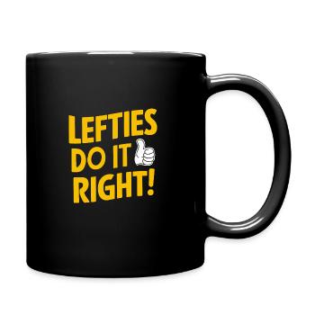 Linkshänder Lefty Left-hander Leftie Buddy - Full Colour Mug - black - Right