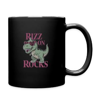 La culture des rizières avec l’art des dinosaures et le T-Rex - Mug uni - noir - Droite