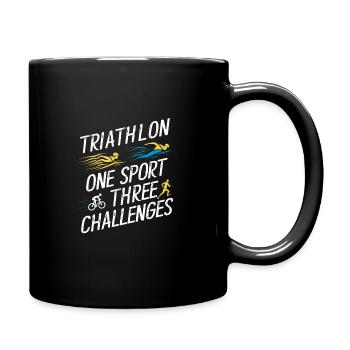 Triathlon Swim Bike Run Triathlete Sports Gift - Full Colour Mug - black - Right