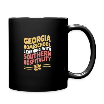 Georgia Homeschool Mom Life in Peach State - Full Colour Mug - black - Right