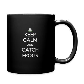 Amphibian frog hunter enthusiast, frog trapping - Full Colour Mug - black - Right