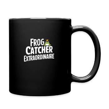Amphibian frog hunter enthusiast, frog trapping - Full Colour Mug - black - Right