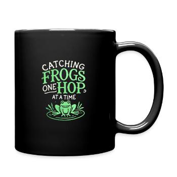 Amphibian frog hunter enthusiast, frog trapping - Full Colour Mug - black - Right