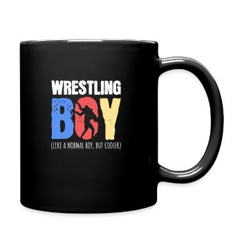 Ringender Junge - Tasse einfarbig - Schwarz - Rechts