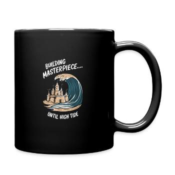 Creative Sandcastles Art on the Beach | Sculptures - Full Colour Mug - black - Right