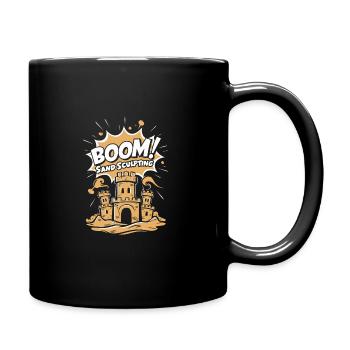 Sculpteurs de sable professionnels sur la plage du - Mug uni - noir - Droite