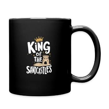 Sculpteurs de sable professionnels sur la plage du - Mug uni - noir - Droite