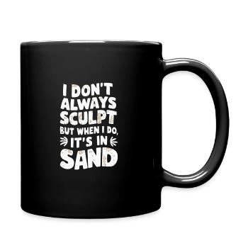 Sculpteurs de sable professionnels sur la plage du - Mug uni - noir - Droite