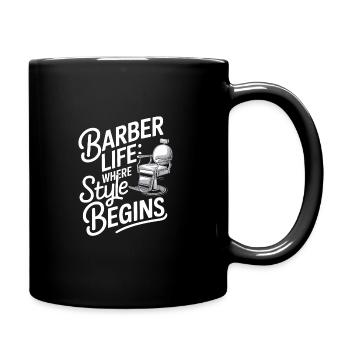 Vibrations de salon de coiffure et coupes de cheveux classiques pour - Mug uni - noir - Droite