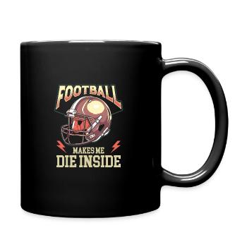 American Football Enthusiast Mit Teamgeist Und - Tasse einfarbig - Schwarz - Rechts