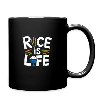 Le riz est la vie drôle Reis Design - Mug uni - noir - Droite