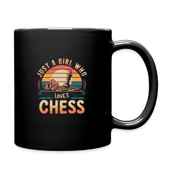 Just a girl who loves chess - Tasse einfarbig - Schwarz - Rechts