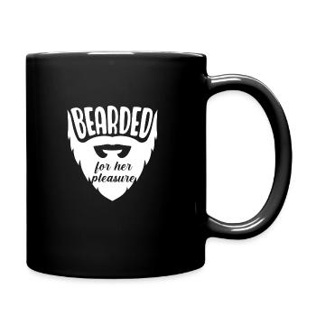 Bärtig für ihr Vergnügen - Tasse einfarbig - Schwarz - Rechts