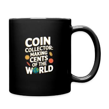 Coin Collector Coin Collection Numismatic History - Full Colour Mug - black - Right