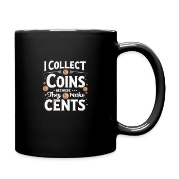 Coin Collector Coin Collection Numismatic History - Full Colour Mug - black - Right