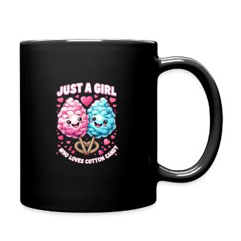 Just a Girl Who Loves Cotton Candy - Tasse einfarbig - Schwarz - Rechts