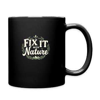 Nature Healing and Wellness Connection Through - Full Colour Mug - black - Right
