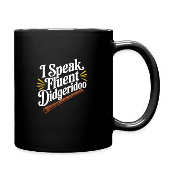 Didgeridoo Player Embracing Aboriginal Instrument - Full Colour Mug - black - Right