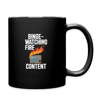 Binge Watching Marathon for series and film fans - Full Colour Mug - black - Right