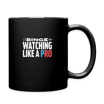 Binge Watching TV Marathon for Streaming Addicts - Full Colour Mug - black - Right