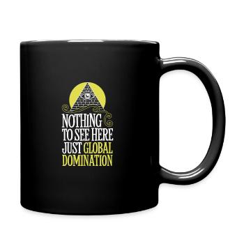 Verschwörung Der Neuen Weltordnung Globale - Tasse einfarbig - Schwarz - Rechts