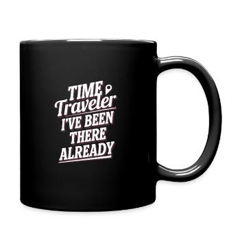 Time travel sci-fi enthusiast and time machine - Full Colour Mug - black - Right