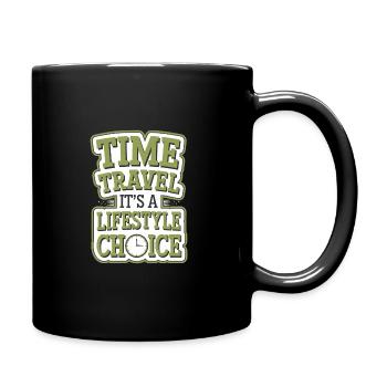 Time travel sci-fi enthusiast and time machine - Full Colour Mug - black - Right