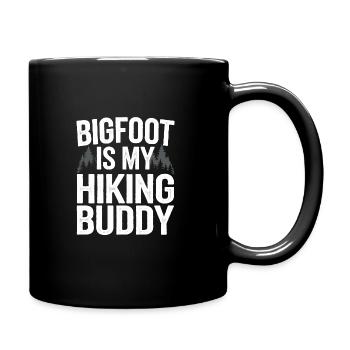 Bigfoot Believer Sasquatch Cryptid Forest Creature - Full Colour Mug - black - Right