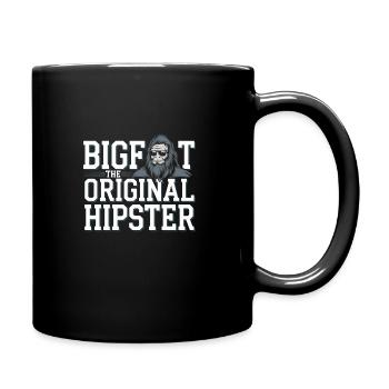 Bigfoot Believer Sasquatch Cryptid Forest Creature - Full Colour Mug - black - Right