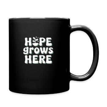Climate optimism, Earth Day, Sustainability - Full Colour Mug - black - Right