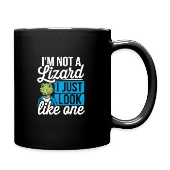 Lizard People Reptile Conspiracy And Secret - Full Colour Mug - black - Right