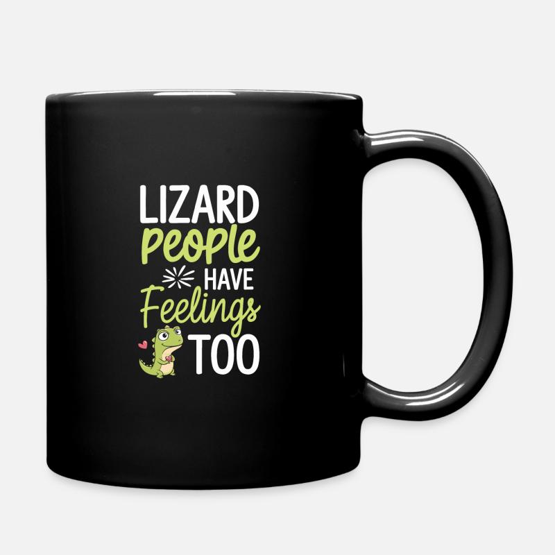 Lizard People Reptile Conspiracy And Secret - Full Colour Mug - black
