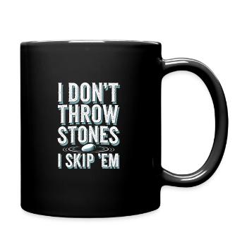 Stone jumping, stone jumping, outdoor hobby stone - Full Colour Mug - black - Right