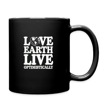 Climate optimism, Earth Day, Sustainability - Full Colour Mug - black - Right