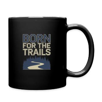 Running trails for trail running enthusiasts - Full Colour Mug - black - Right