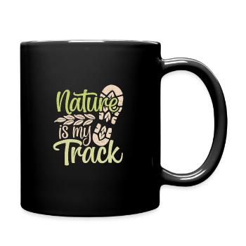 Running trails for trail running enthusiasts - Full Colour Mug - black - Right