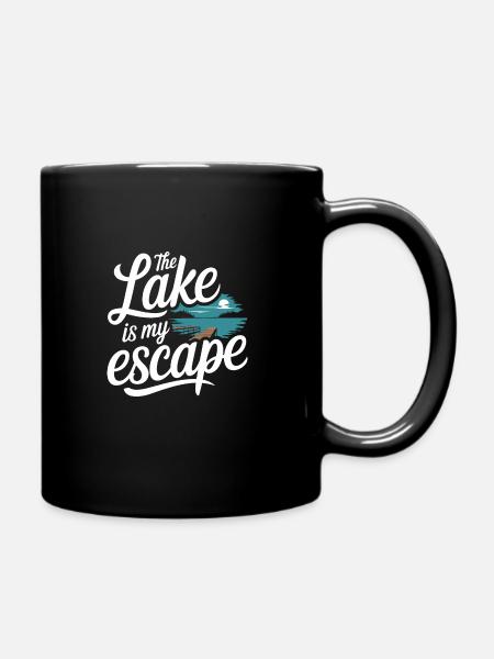 Wild Swimming Outdoor Adventure and Open - Full Colour Mug - black