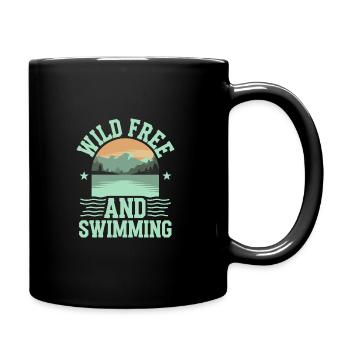 Wildes Schwimmen Im Freien Abenteuer Und Offenes - Tasse einfarbig - Schwarz - Rechts