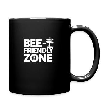 Bee-friendly gardener, pollinator, garden and - Full Colour Mug - black - Right