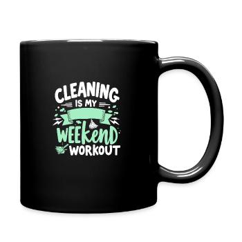 Frühjahrsputz-enthusiasten, Neuanfang Und - Tasse einfarbig - Schwarz - Rechts