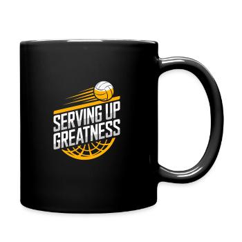 Joueur De Volley-ball Et Fan Spike Service - Mug uni - noir - Droite