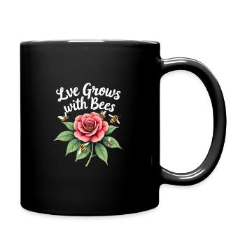 Bee-friendly gardener, pollinator, garden and - Full Colour Mug - black - Right