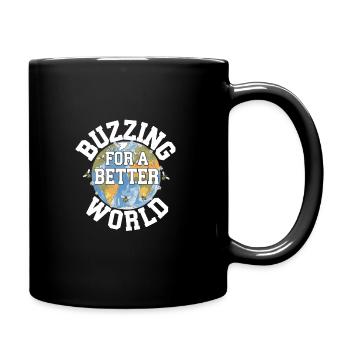 Bee-friendly gardener, pollinator, garden and - Full Colour Mug - black - Right
