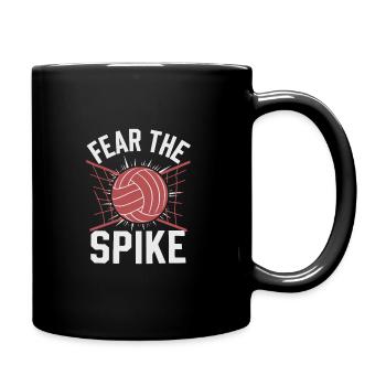 Volleyball Player And Fan Spike Serving - Full Colour Mug - black - Right