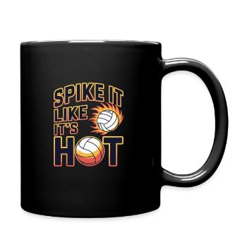 Volleyball Player And Fan Spike Serving - Full Colour Mug - black - Right